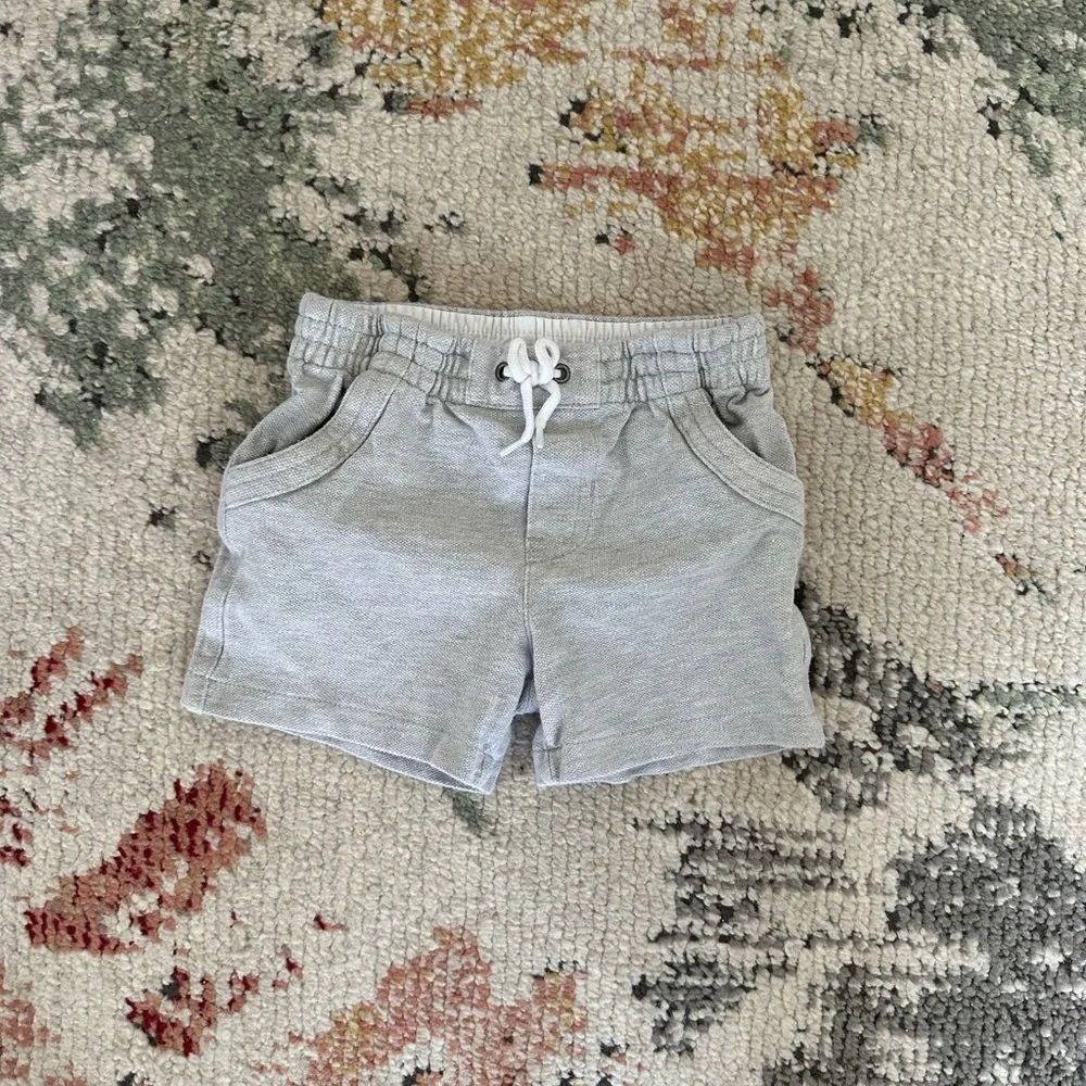 Ralph Lauren 12 Month Baby Boy Gray Knit Oxford Pull On Shorts